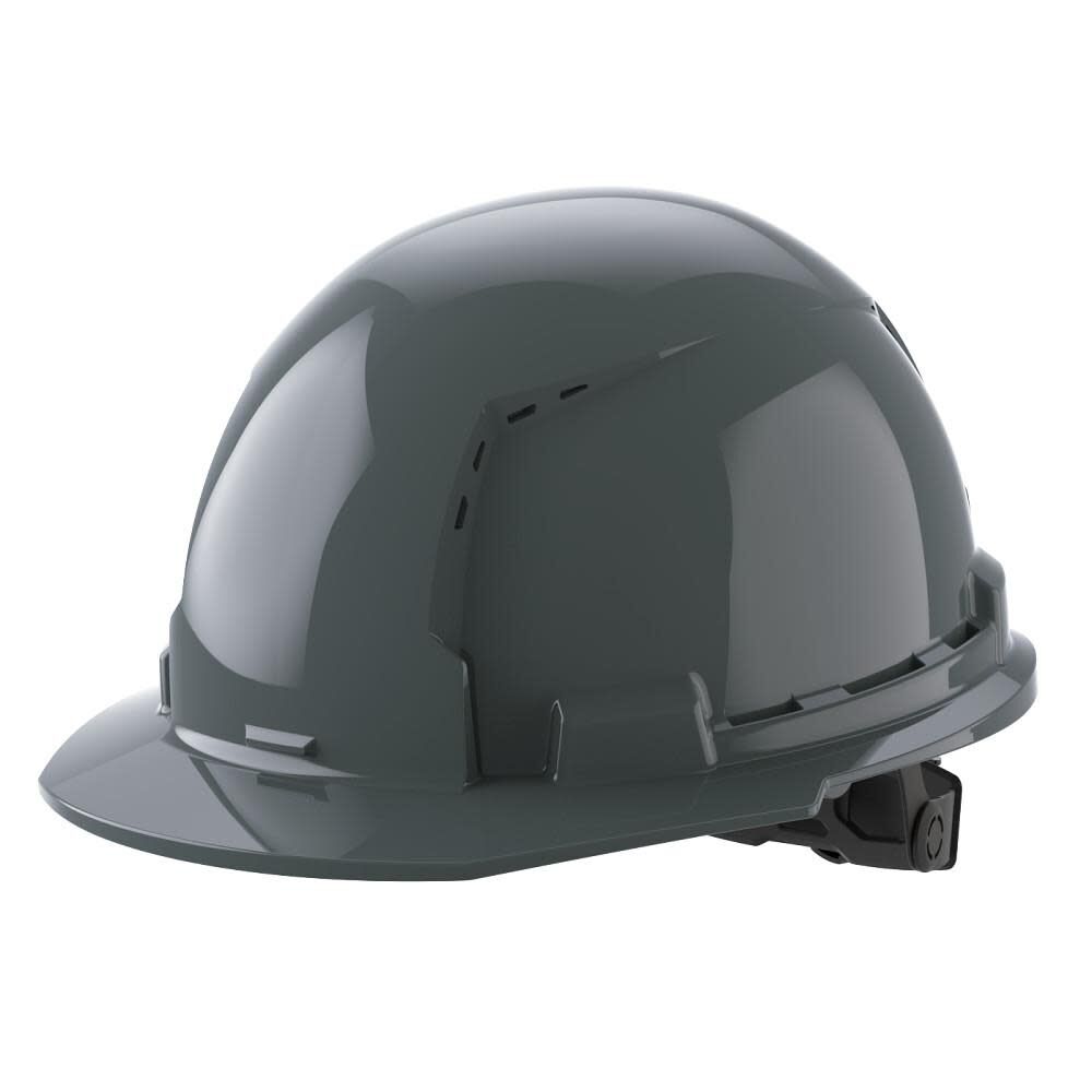 Milwaukee Gray Front Brim Vented Hard Hat with 6pt Ratcheting Suspension Type 1 Class C