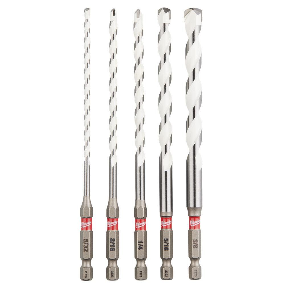 Milwaukee 5pc. SHOCKWAVE Carbide Multi-Material Drill Bits