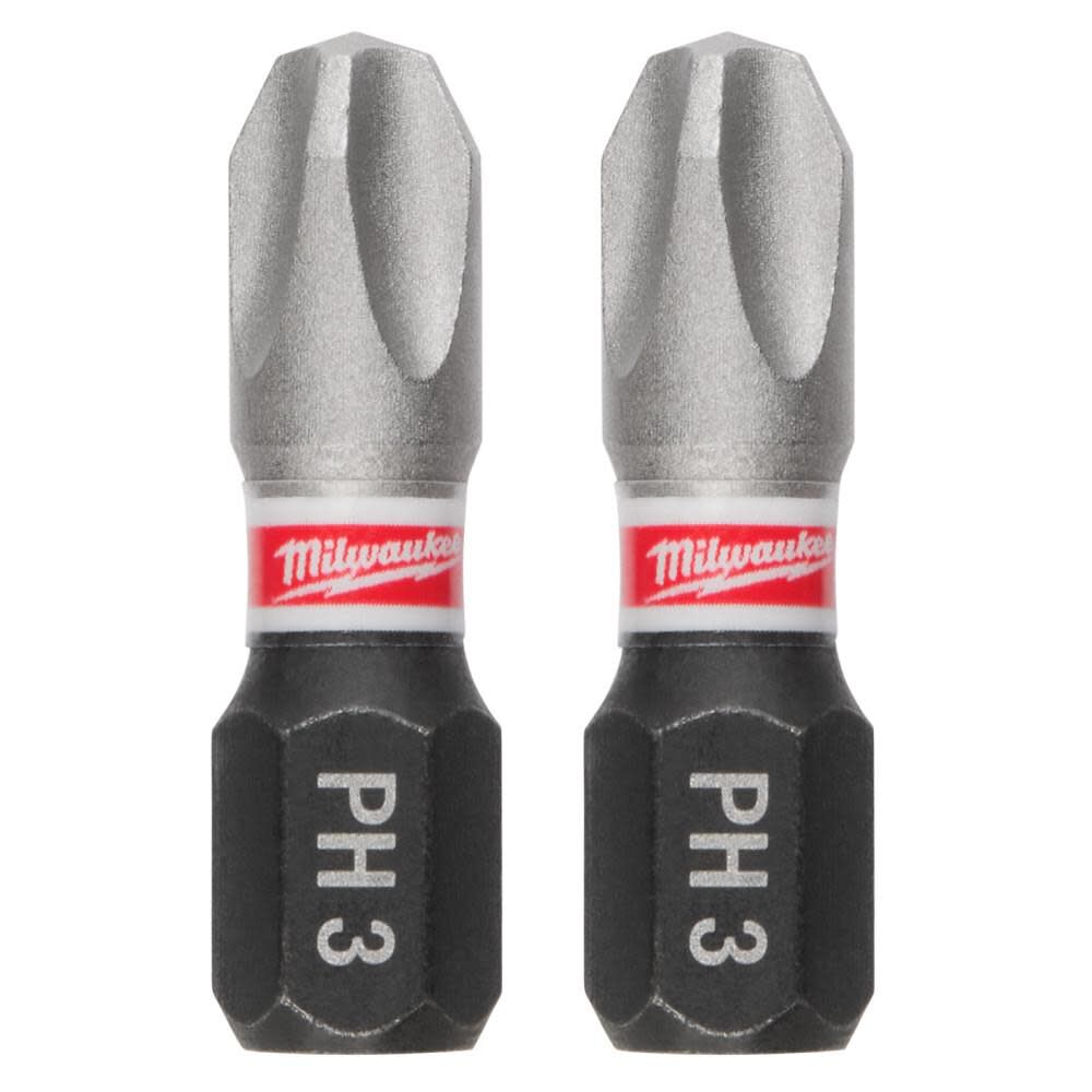 Milwaukee SHOCKWAVE 2-Piece Impact Phillips #3 Insert Bits