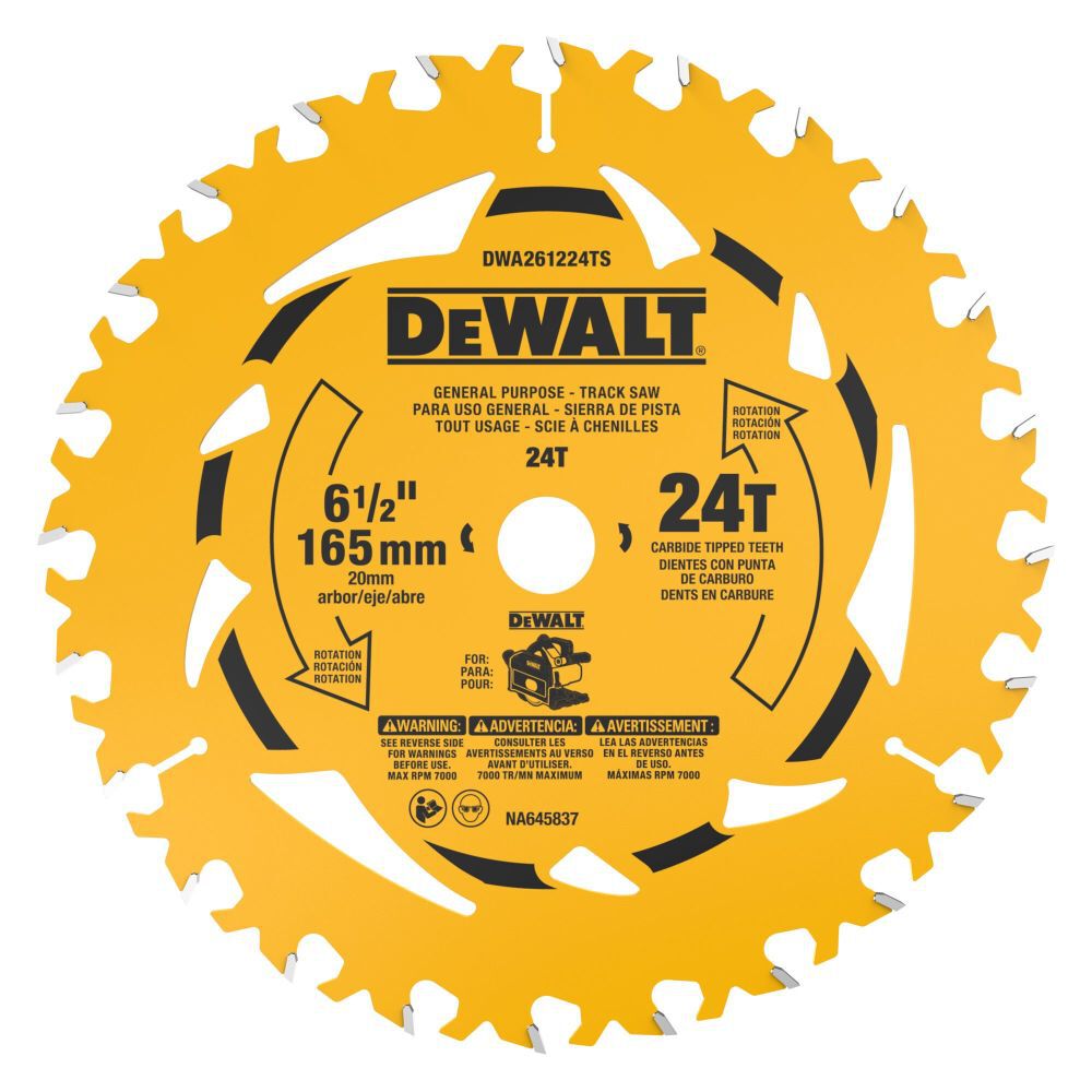 DEWALT 6-1/2 Inch 24T General Purpose Track Saw Blade