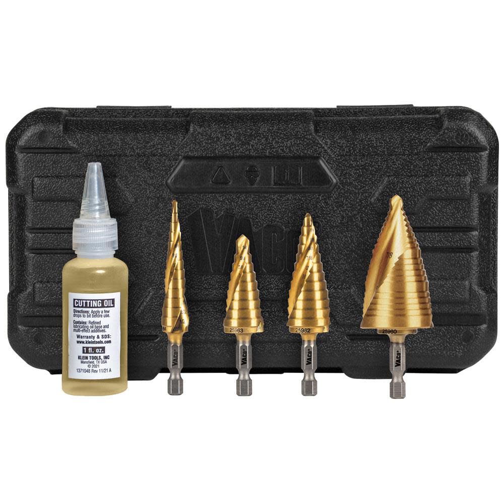 Klein Tools All Purpose Step Bit Kit 4pc