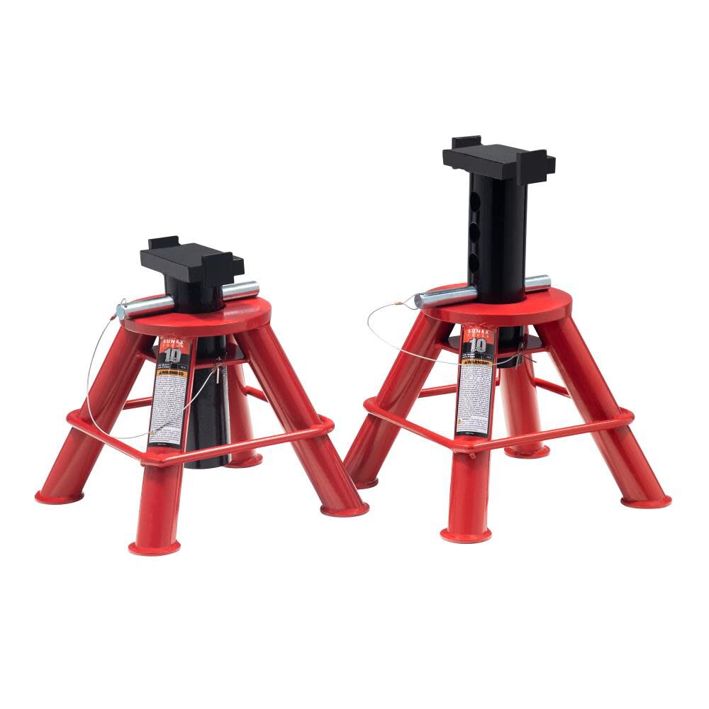 Sunex 10 Ton Low Height Pin Type Jack Stands (Pair)