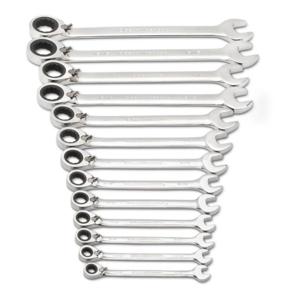 GEARWRENCH 13 Pc 72-Tooth 12 Point Reversible Ratcheting Combination SAE Wrench Set