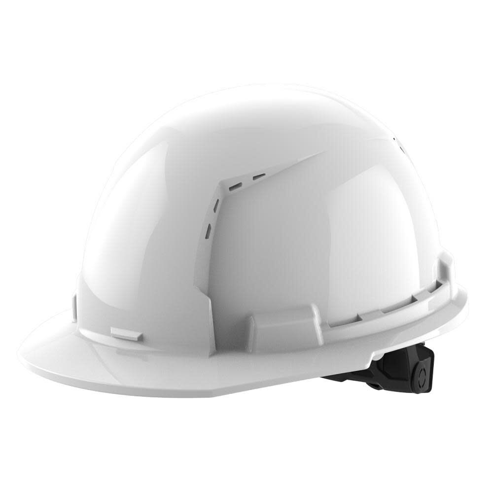Milwaukee White Front Brim Vented Hard Hat with 6pt Ratcheting Suspension Type 1 Class C