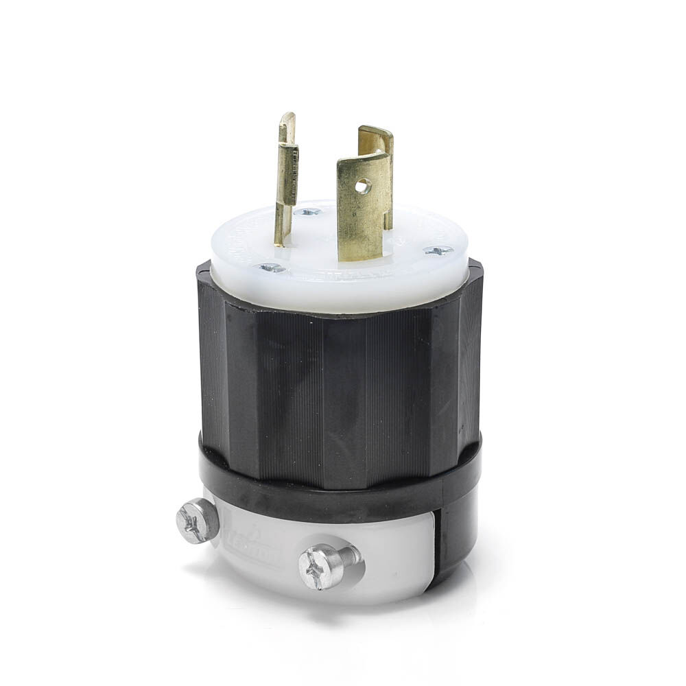 Leviton 20A 250V 2 Pole 3 Wire Black & White Locking Plug