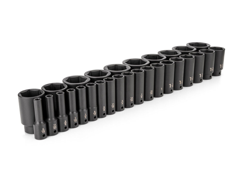 Tekton 1/2 Inch Deep 6-pt Impact Socket Set 29 Piece 5/16 – 2 Inch