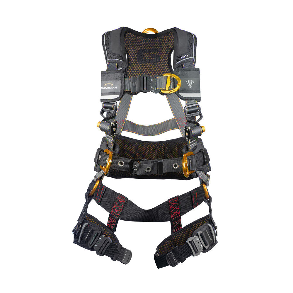 Guardian Fall Protection Full Body Harness with Chest/Leg Buckle Sternal & Hip D-Ring
