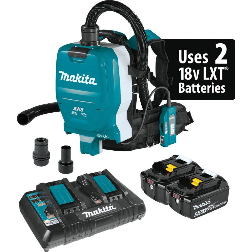 Makita 18V X2 (36V) LXT 1/2 Gallon HEPA Backpack Dry Dust Extractor Kit