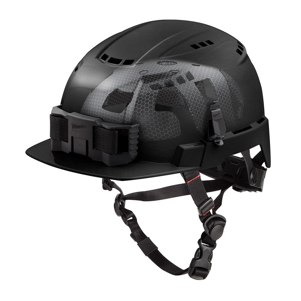 Milwaukee BOLT Black Front Brim Vented Safety Helmet with IMPACT ARMOR Liner (USA)-Type 2, Class C