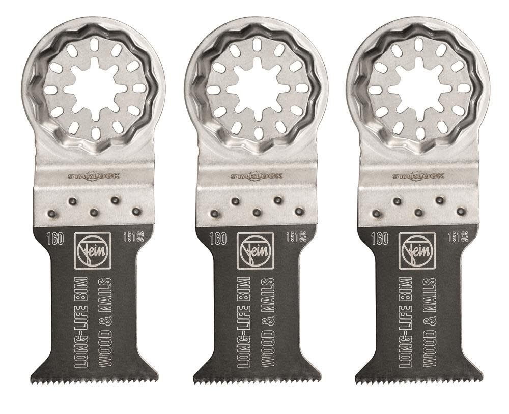 Fein StarLock E-Cut 160 Long-Life Saw Blade with Bi Metal Teeth Set for All Woods Drywall and Plastic Materials