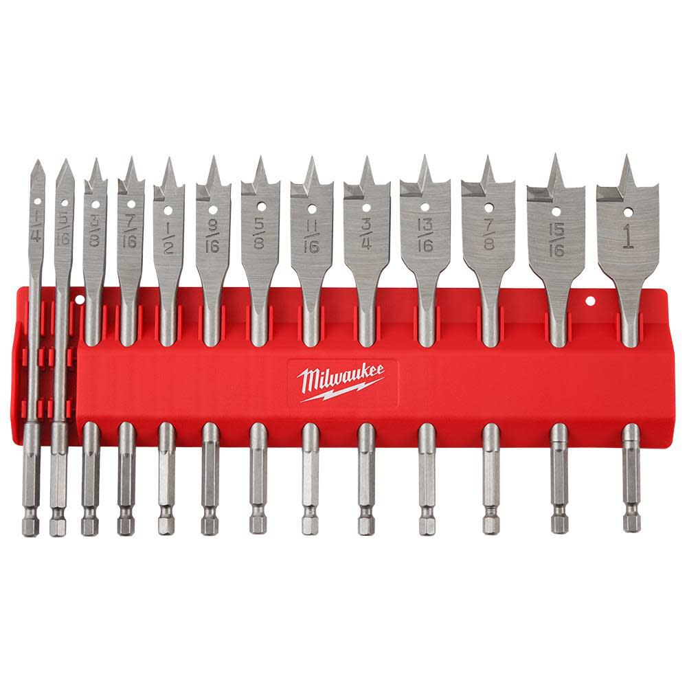 Milwaukee 13 PC Flat Boring Bit Set