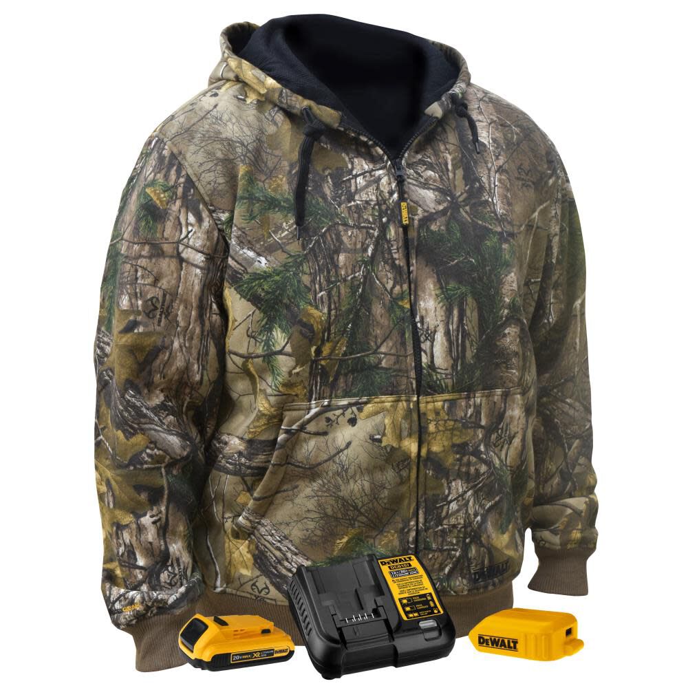 DEWALT Unisex Realtree XTRA Camouflage Heated Kit Hoodie Large