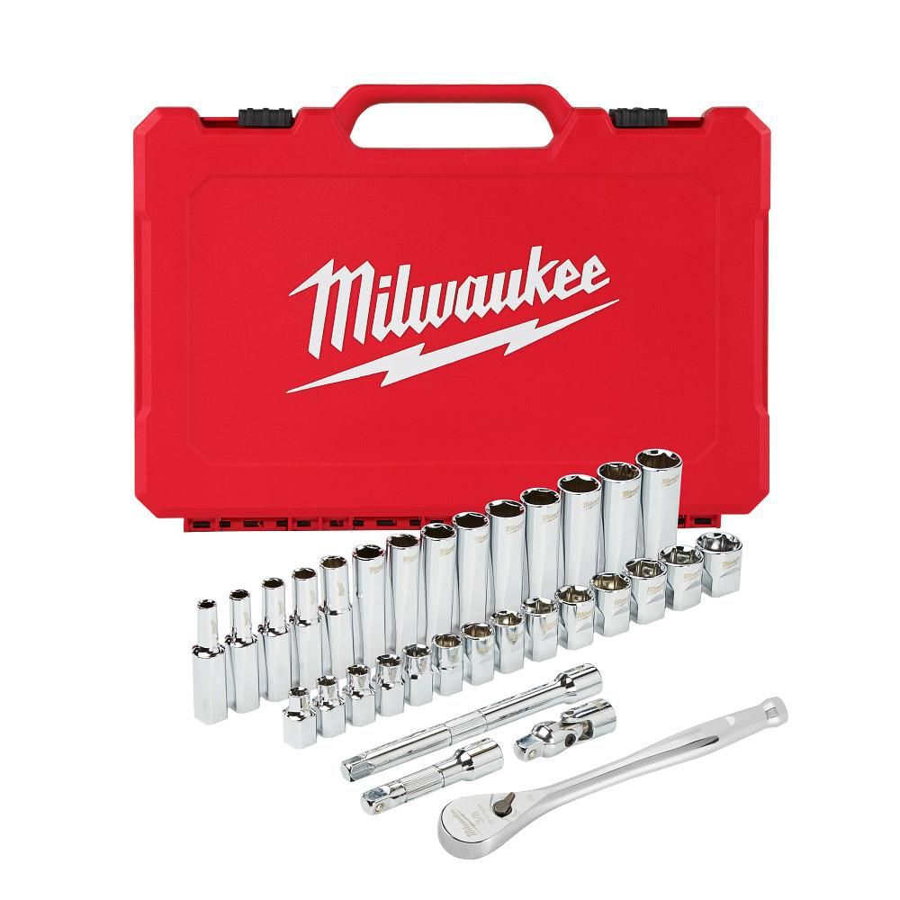 Milwaukee 3/8 in. Drive 32 pc. Ratchet & Socket Set – Metric