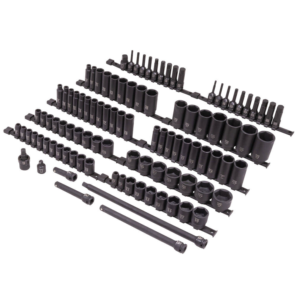 Sunex Master Impact Socket and Bit Socket Set Black 102 Pieces
