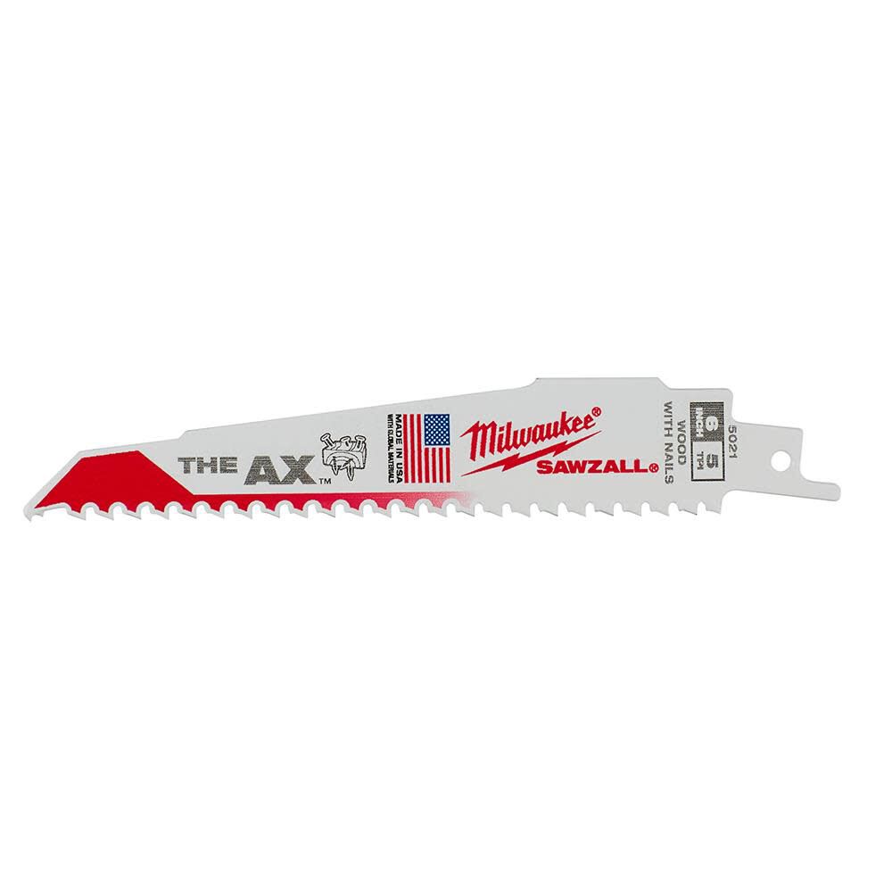 Milwaukee 6 in. 5 TPI The Ax SAWZALL Blade 25PK