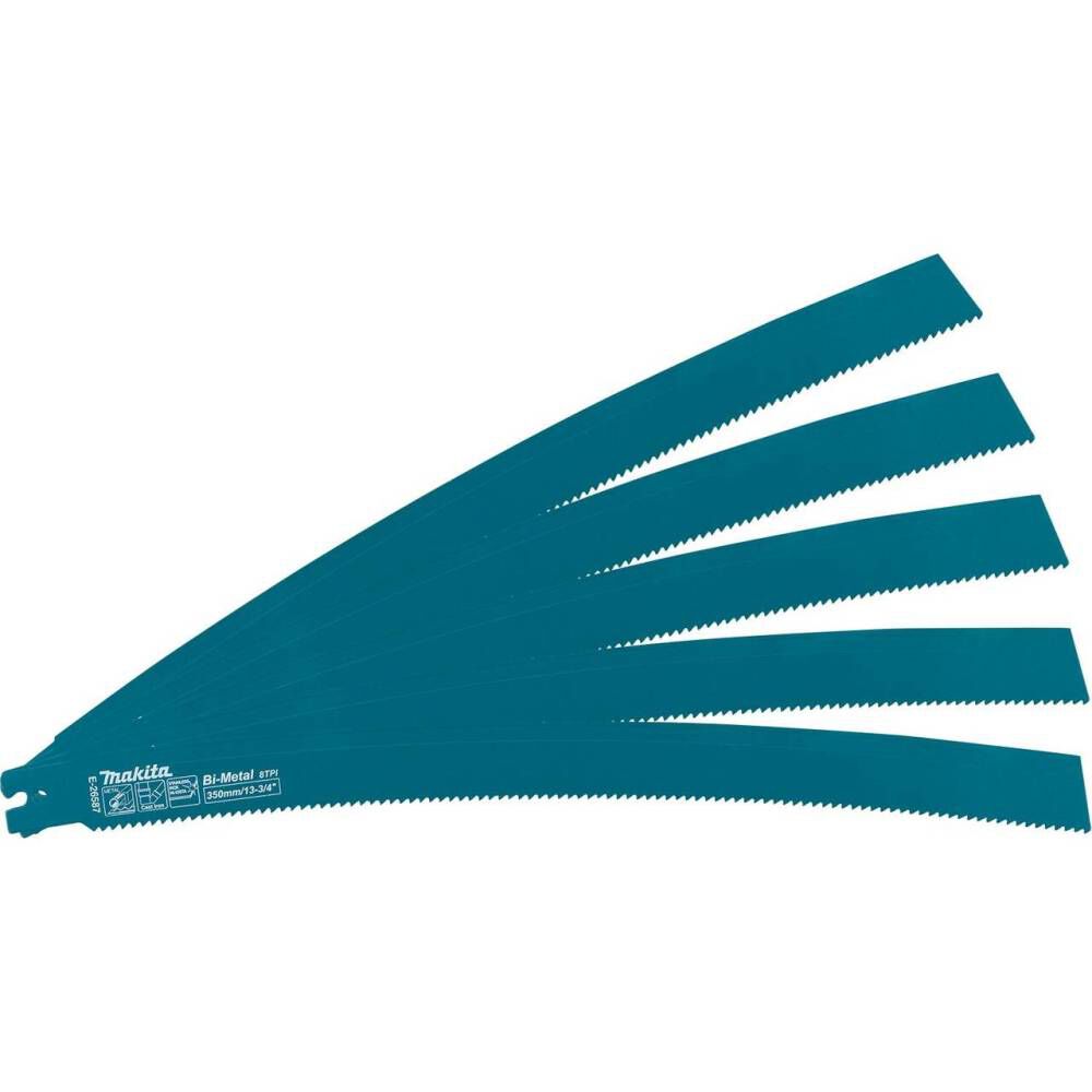 Makita 14 Inch Curved Metal Pipe Cutting Reciprocating Saw Blades 8TPI 5 Pieces for GRJ03