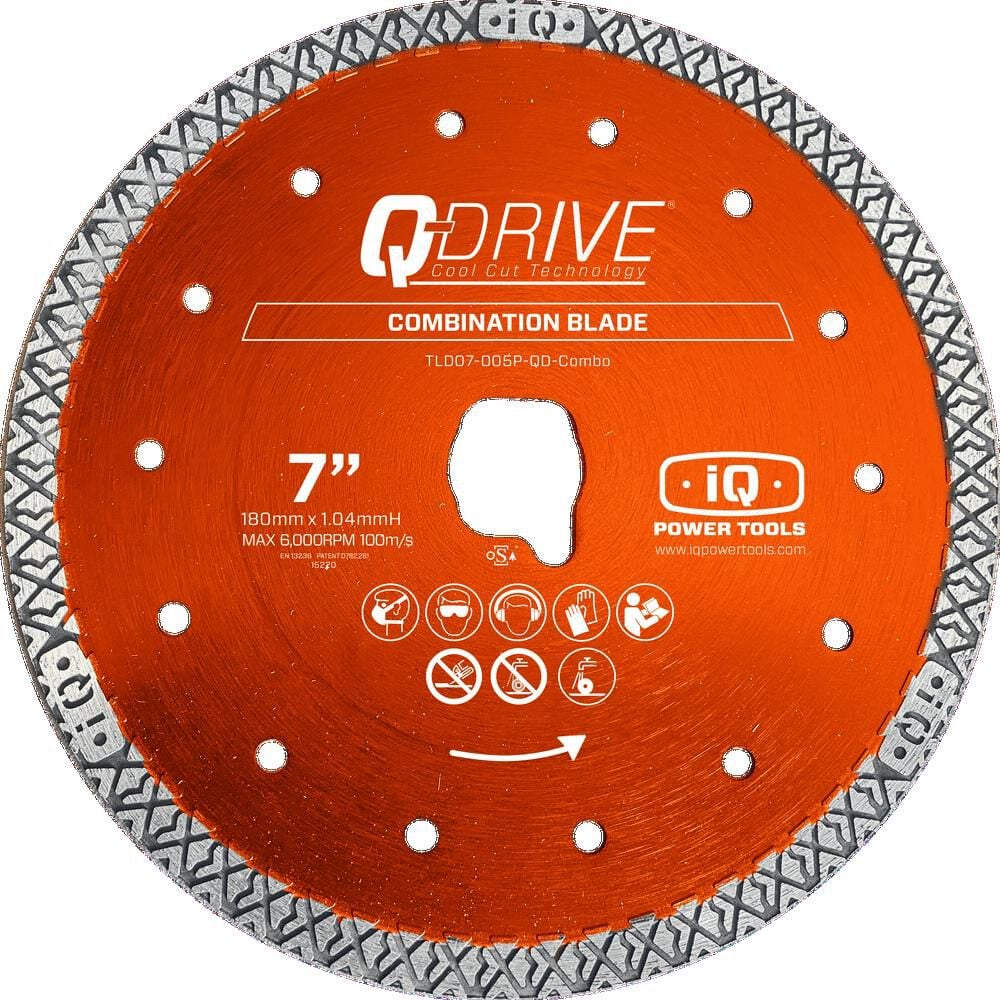 iQ Power Tools Q-Drive 7 Inch Continuous Rim Diamond Blade for Tile