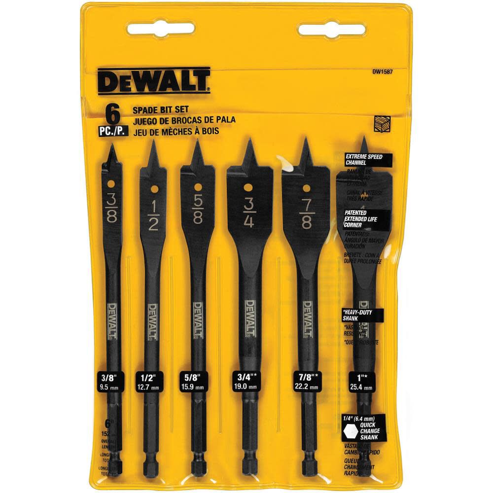 DEWALT 6-Piece Wood Boring Bit Set