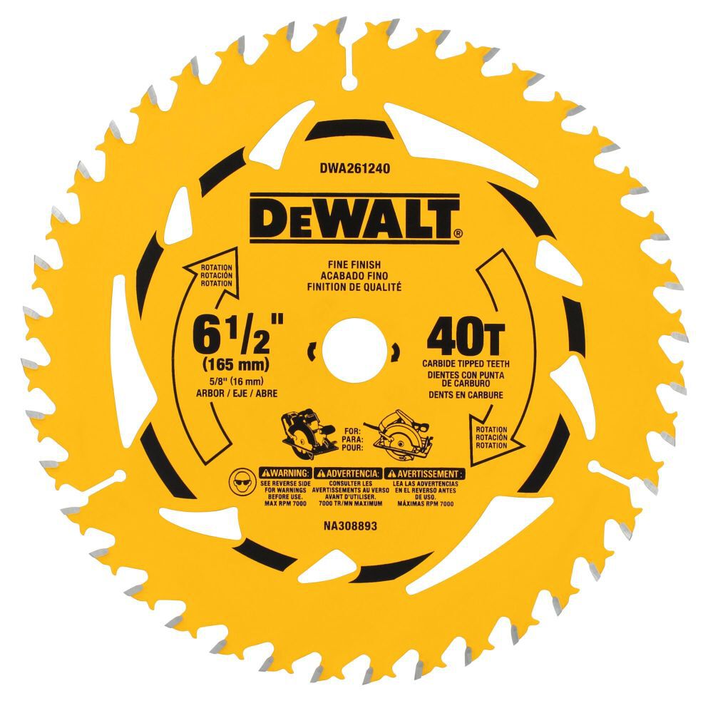 DEWALT 6-1/2 Inch 40T Circular Saw Blade