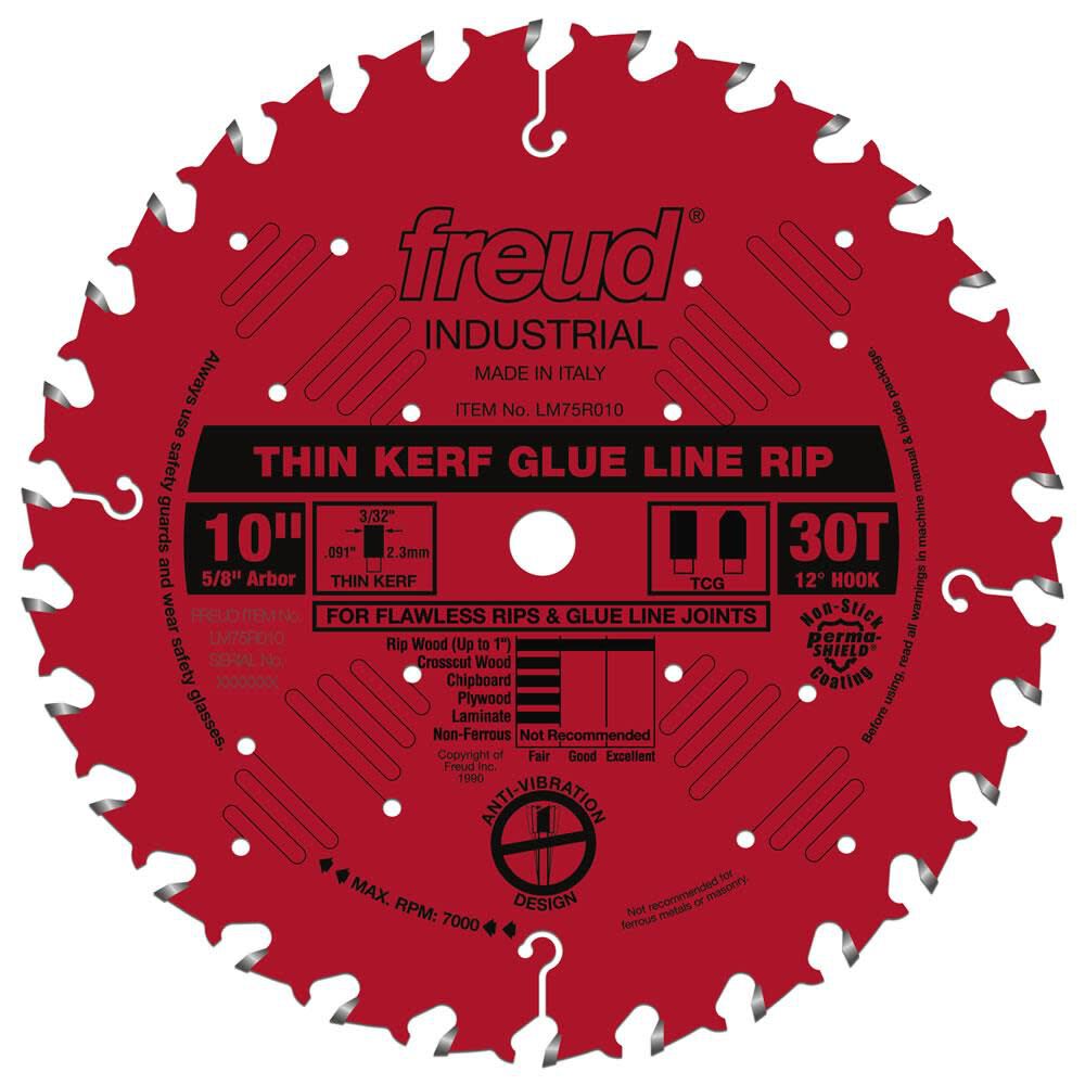 Freud 10in Thin Kerf Glue Line Rip Blade
