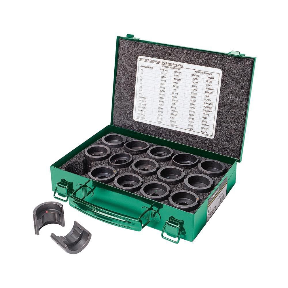 Greenlee Copper U Die Kit for 12 Ton Crimper