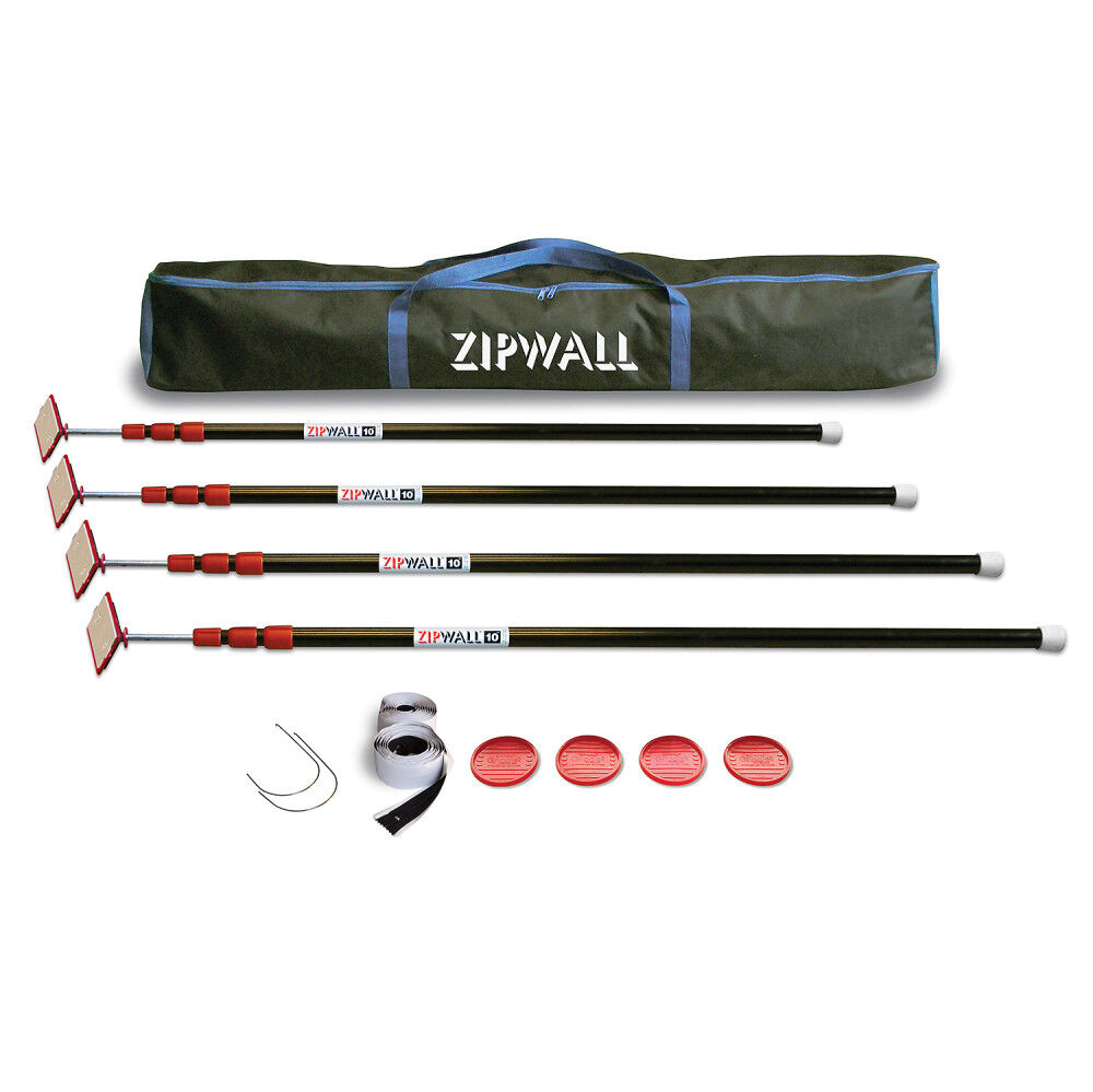 Zipwall Four 10 Ft. Stainless Steel Spring-Loaded Dust Barrier Pole Kit