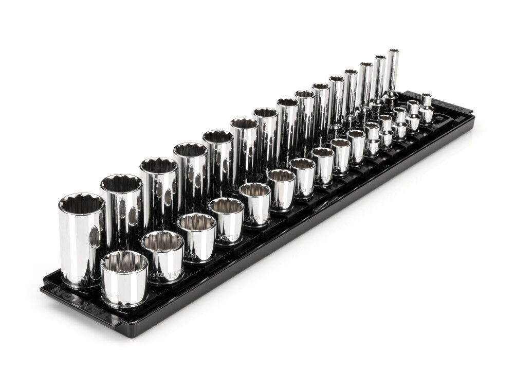 Tekton 3/8 Inch 12 Point Socket Set, 30 Pieces (1/4-1 Inch)