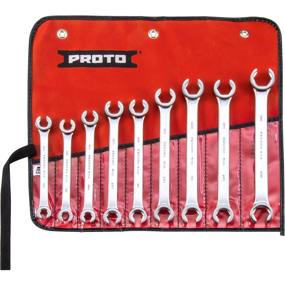 Proto Double End Flare Nut Wrench Set 6 Point 9pc