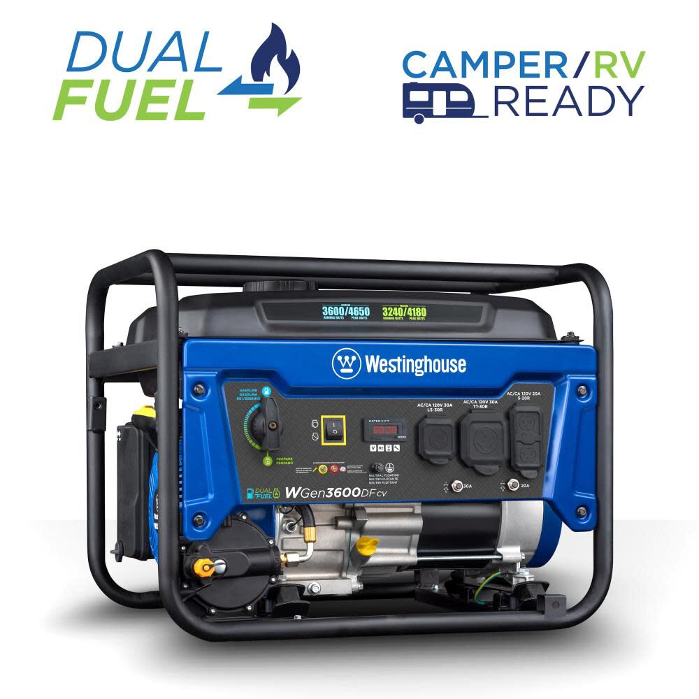 Westinghouse Outdoor Power 4,650 Watt Dual Fuel 49-State Portable Generator with CO Sensor