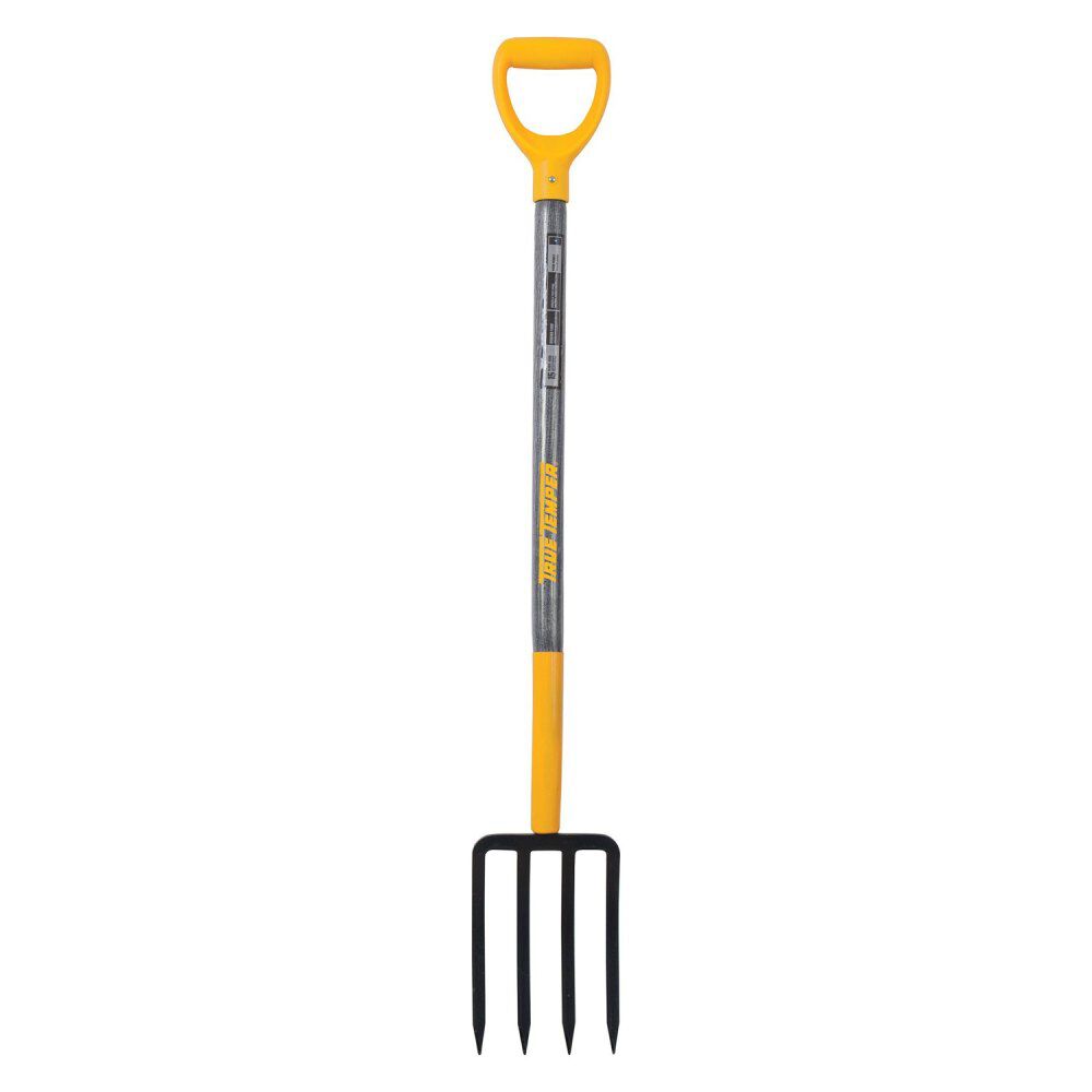 True Temper 4-Tine Spading Fork with D-Top Grip on Hardwood Handle