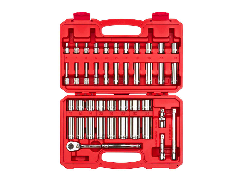 Tekton 3/8 Inch Drive Shallow and Deep 6p Socket Set, 42pc (6 – 24 mm)