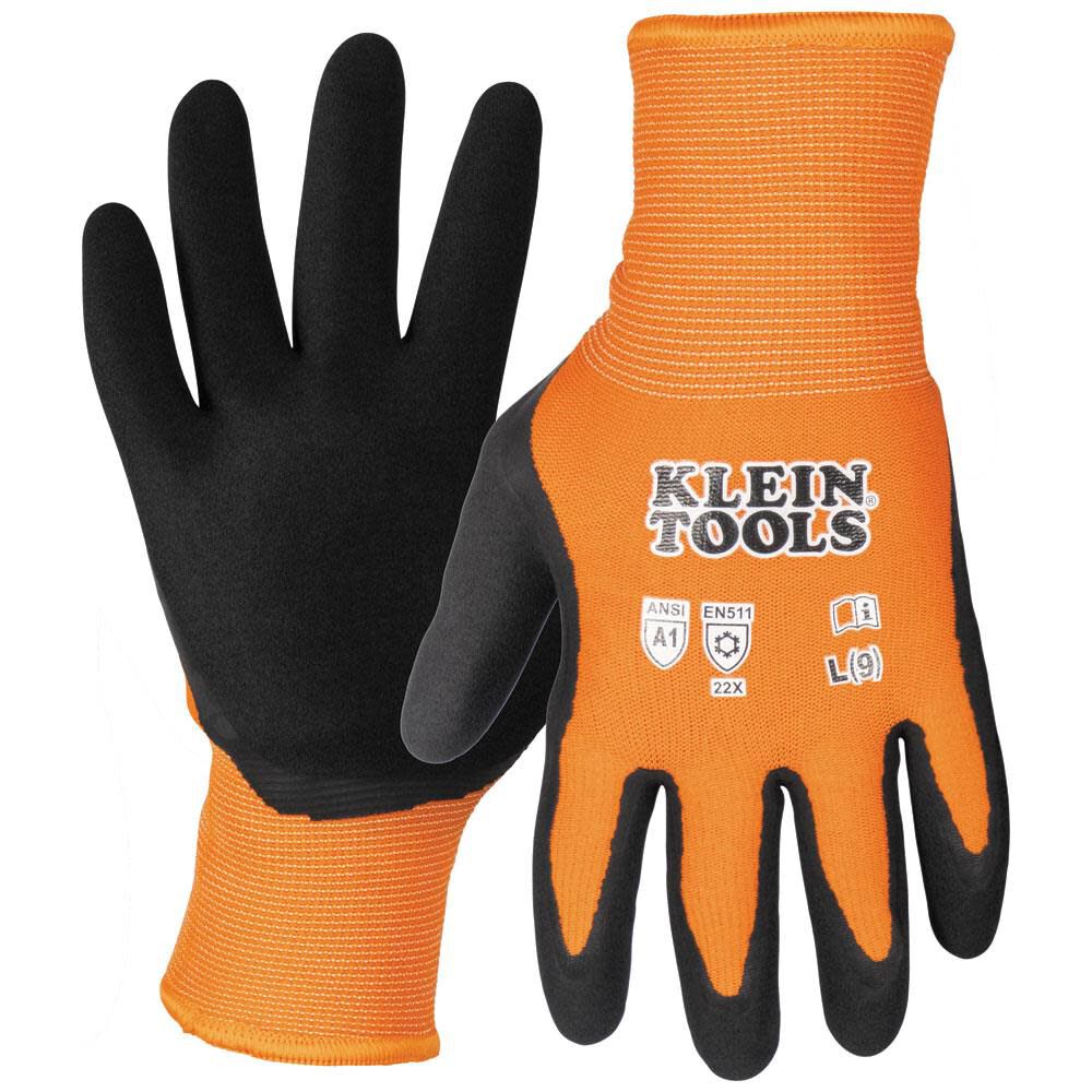 Klein Tools Winter Knit Dip Gloves, Cut A1, L