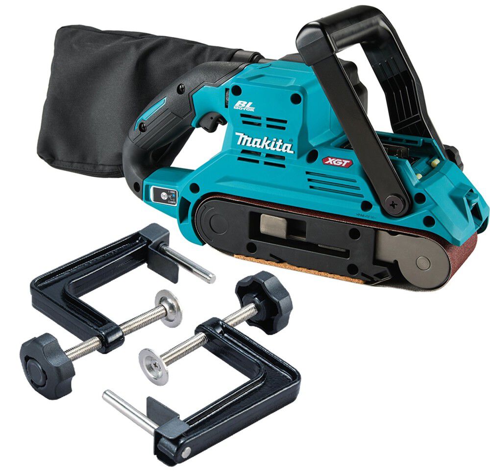 Makita 40V max XGT Brushless Cordless 3 Inch x 21 Inch Belt Sander, AWS Capable (Bare Tool) & 2-Piece Clamper Set Bundle