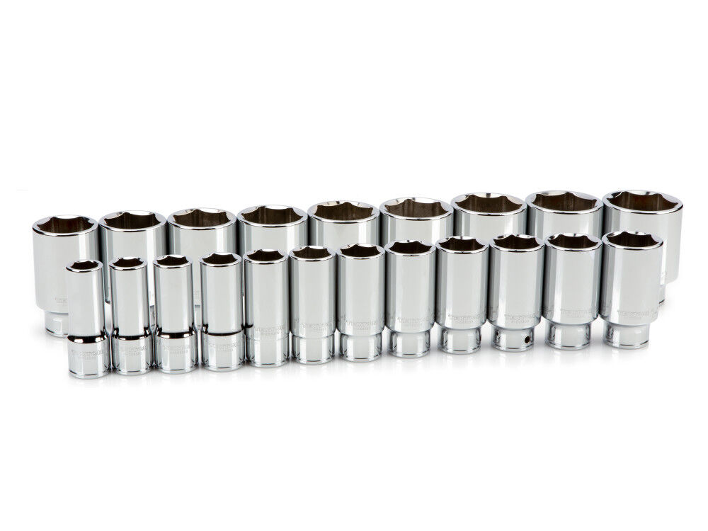 Tekton 3/4 Inch Drive Deep 6-Point Socket Set, 21-Piece (3/4-2 Inch)