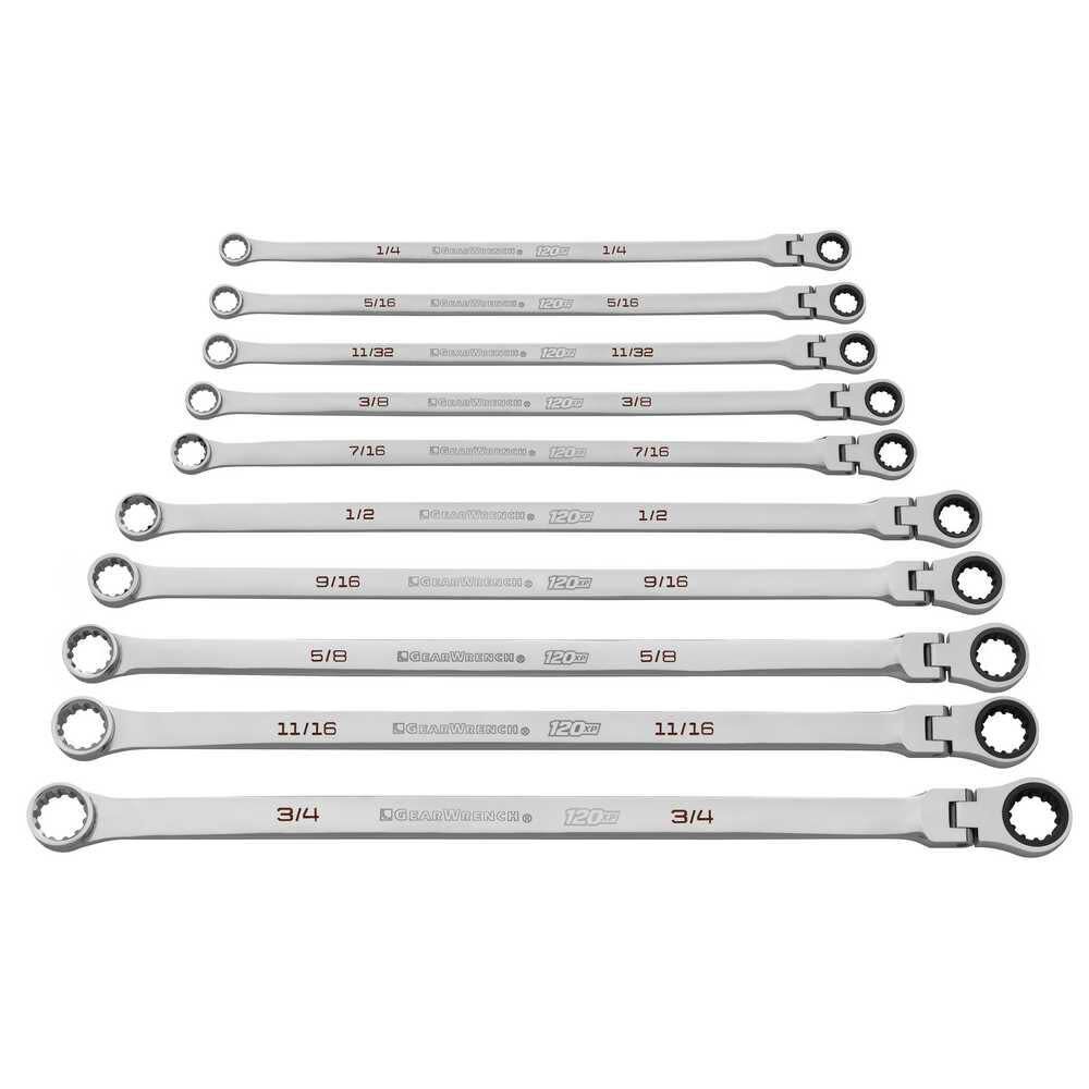 GEARWRENCH 120XP Ratcheting SAE Wrench Set 10 Pieces