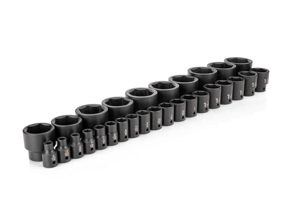 Tekton 1/2 Inch Drive 6 Point Impact Socket Set, 29 Pieces (5/16 – 2 Inch)