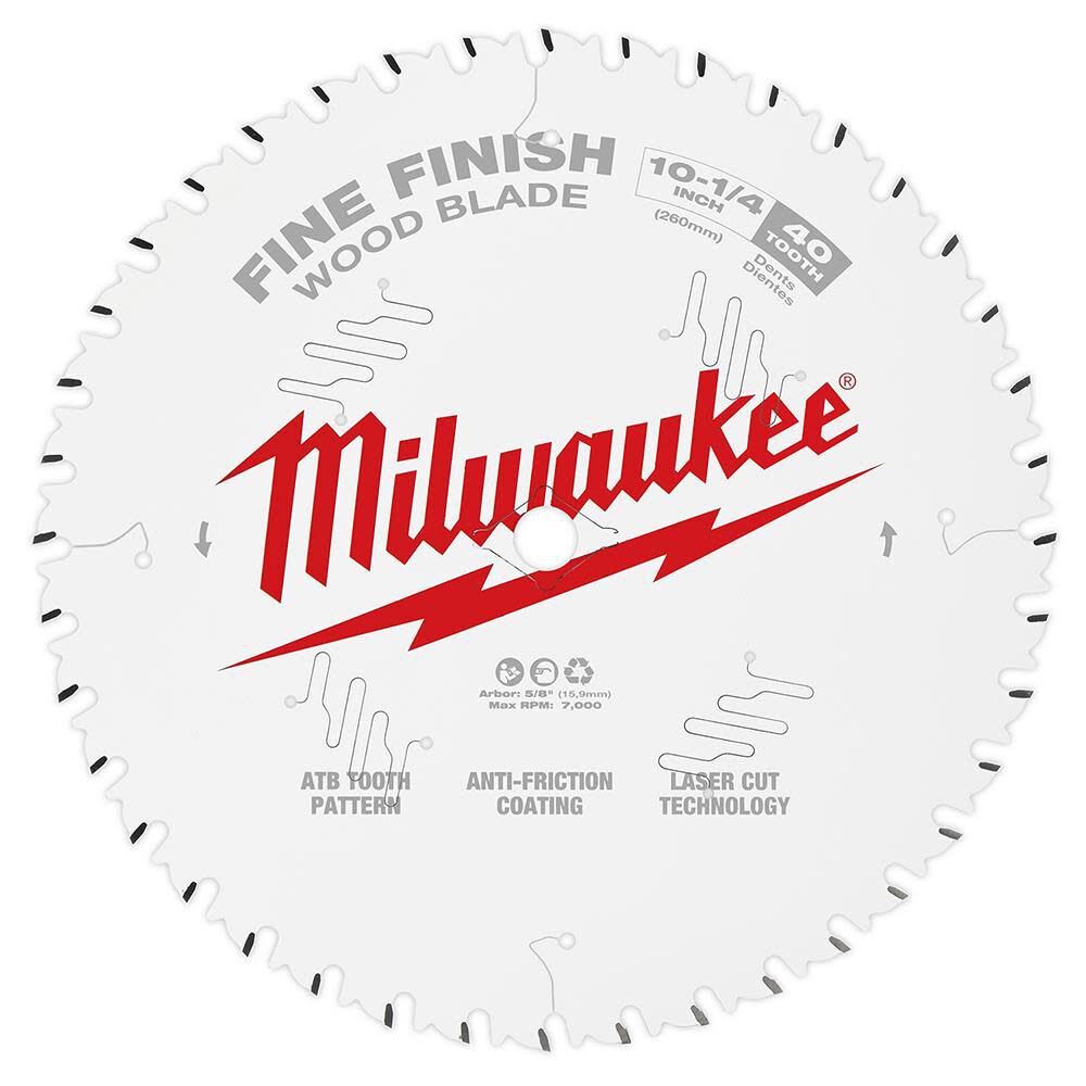 Milwaukee 10-1/4 in. 40T Fine Finish Circular Saw Blade