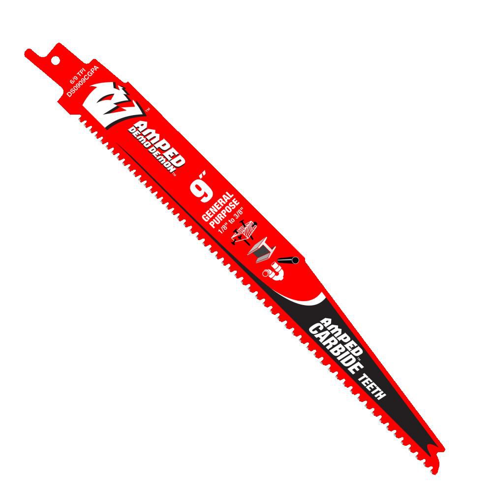Diablo Tools 9 Inch Demo Demon AMPED Carbide General Purpose Reciprocating Blade 3 Pack