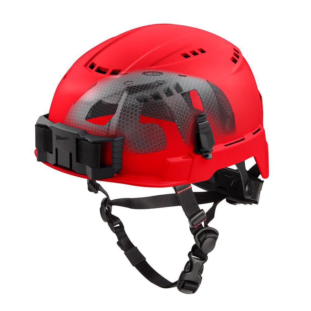 Milwaukee BOLT Red Vented Safety Helmet with IMPACT ARMOR Liner (USA)-Type 2, Class C