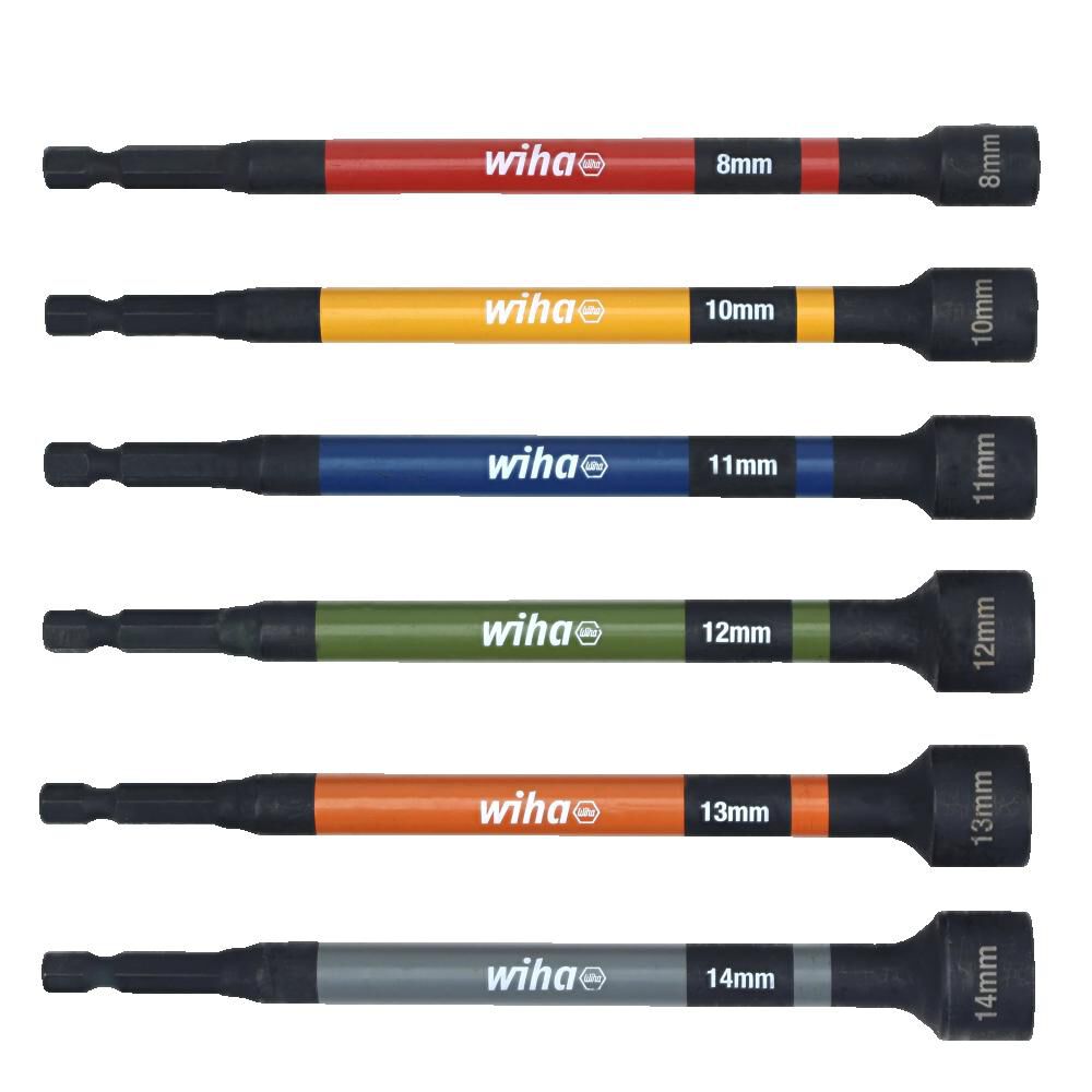 Wiha Nut Setter Color Coded Magnetic Metric Set 6pc