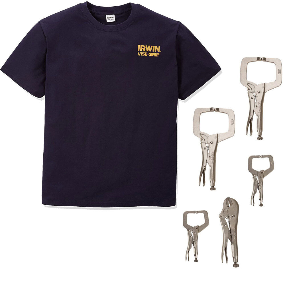 Irwin 5 Piece Locking Pliers Set with T-shirt