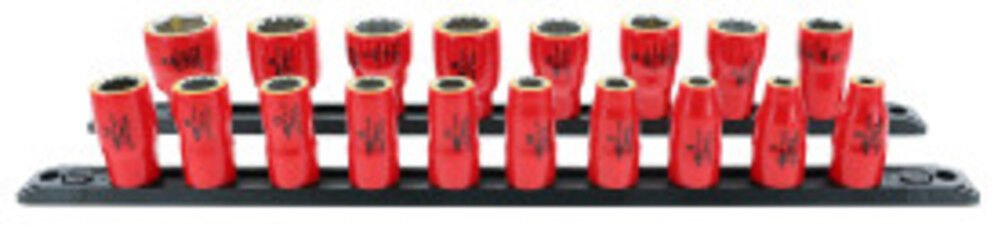 Wiha Insulated Socket Set 3/8in Drive Metric 18pc