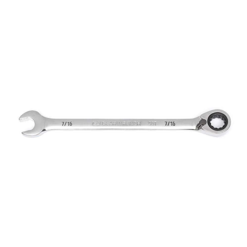 GEARWRENCH 7/16 Inch 90-Tooth 12 Point Reversible Ratcheting Wrench
