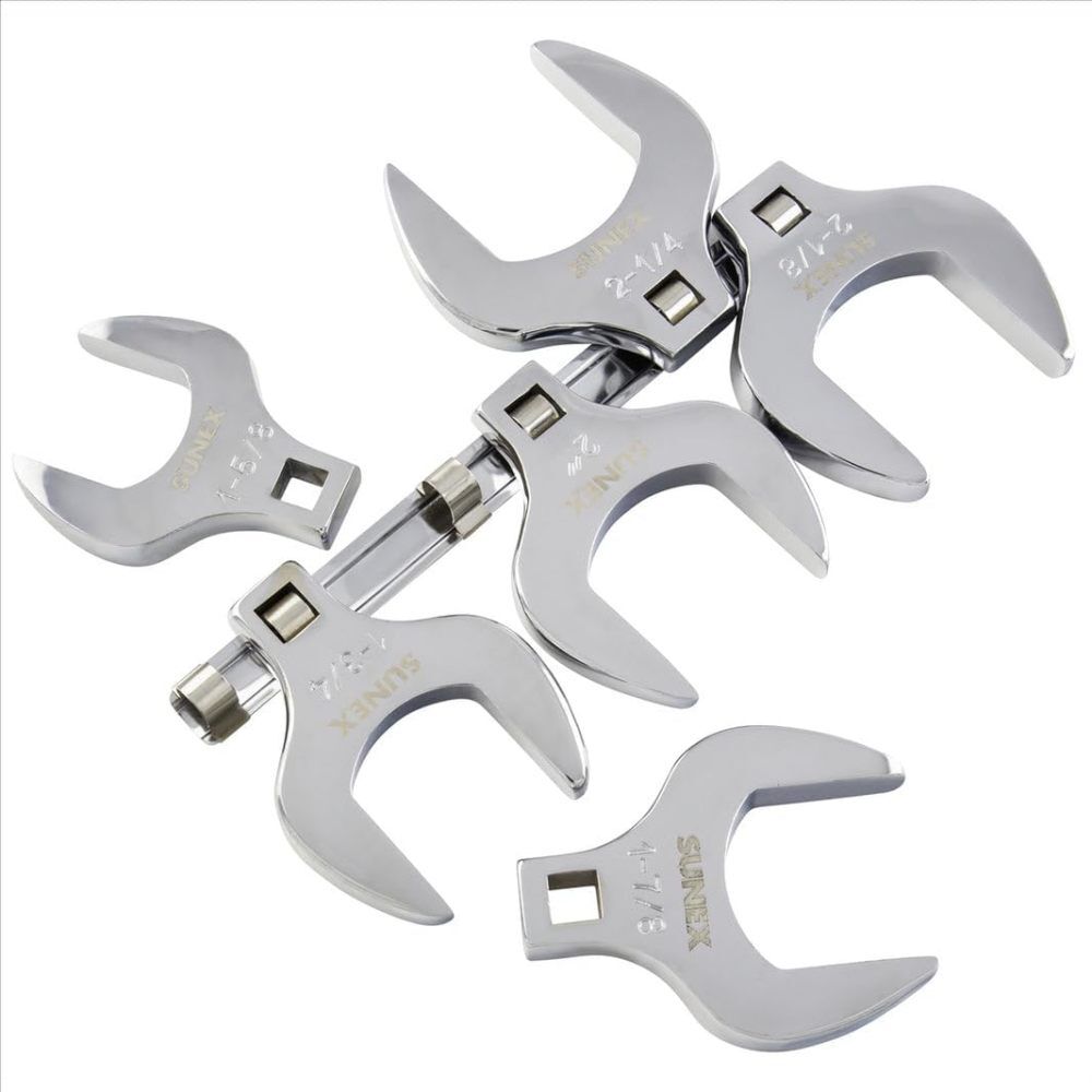 Sunex Molybdenum Alloy Steel Jumbo Crowfoot Wrench Set 6 Pieces