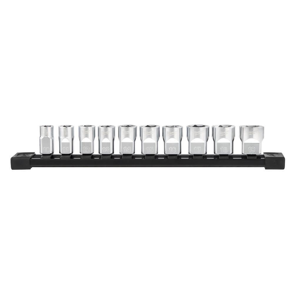 Milwaukee 10pc 3/8 in. Metric Sockets with FOUR FLAT Sides