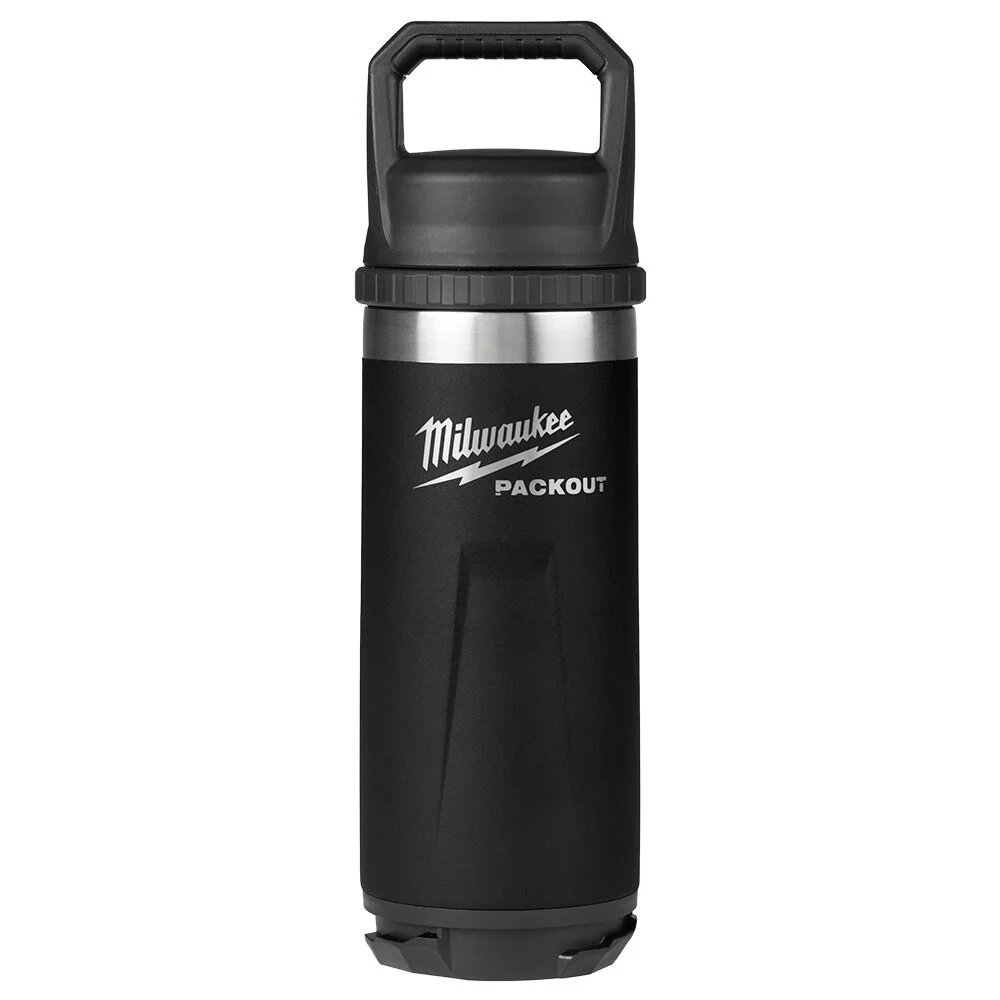 Milwaukee PACKOUT 18oz Insulated Bottle with Chug Lid – Black