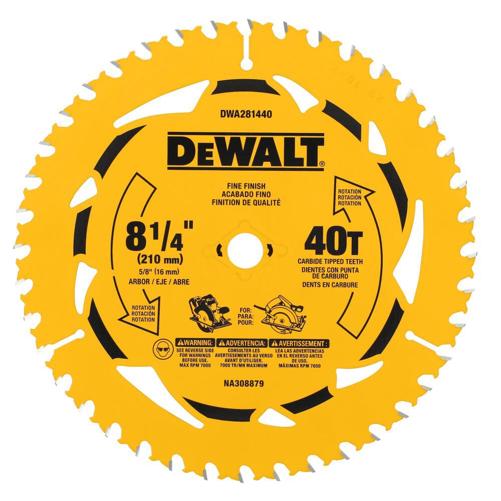DEWALT 8-1/4 Inch 40T Circular Saw Blade
