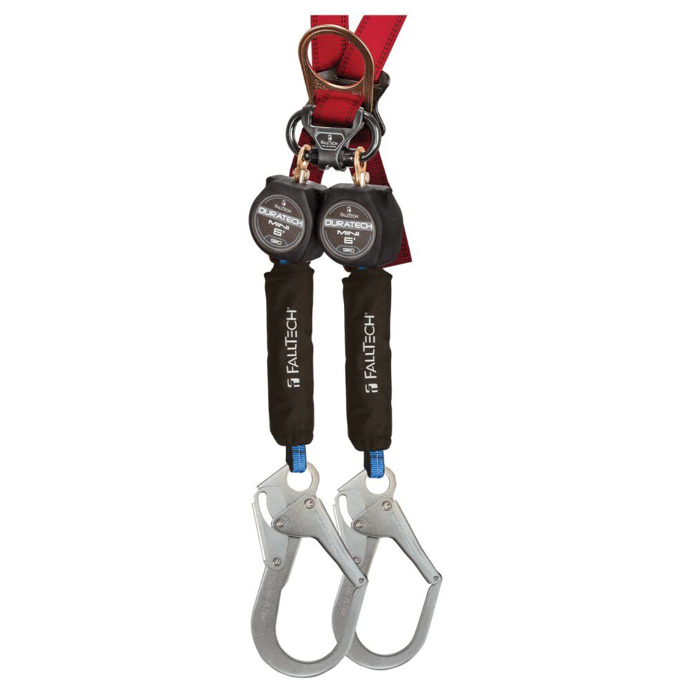 Falltech DuraTech Mini 6′ Twin Leg Personal SRL with Rebar Hook