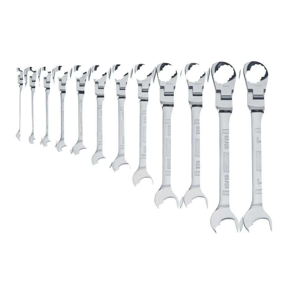 DEWALT 12 piece Flex Head Ratcheting SAE Wrench Set