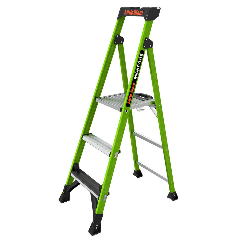 Little Giant Safety Mighty Lite 5′ Model – ANSI Type IAA – 375 lb Rated Fiberglass Stepladder with Ground Cue